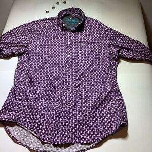 Wrangler 20X Competition Shirt Mens Large Purple Performance Western Rodeo